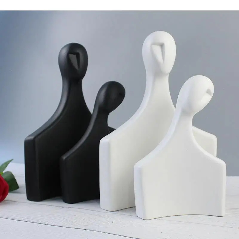 

Abstract Matt Ceramic Black and White Couple Character Ornaments Wall Cabinet Decoration Ornaments Home Decoration Accessories