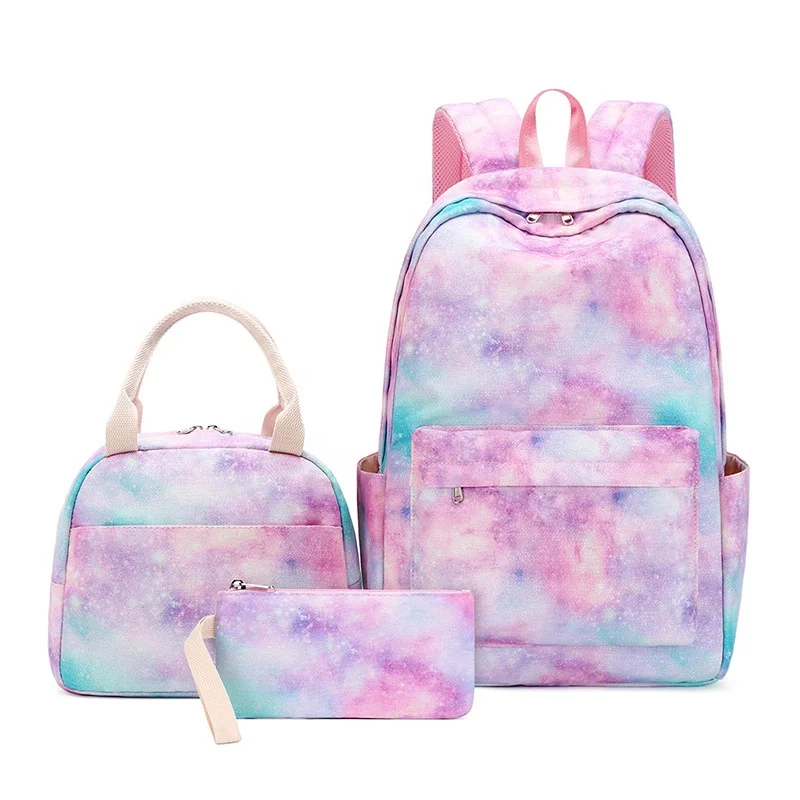 3Pcs/Set Schoolbag Backpack Colorful Bag Boys Girls School bags Teenager with Lunch Bag Travel Mochilas