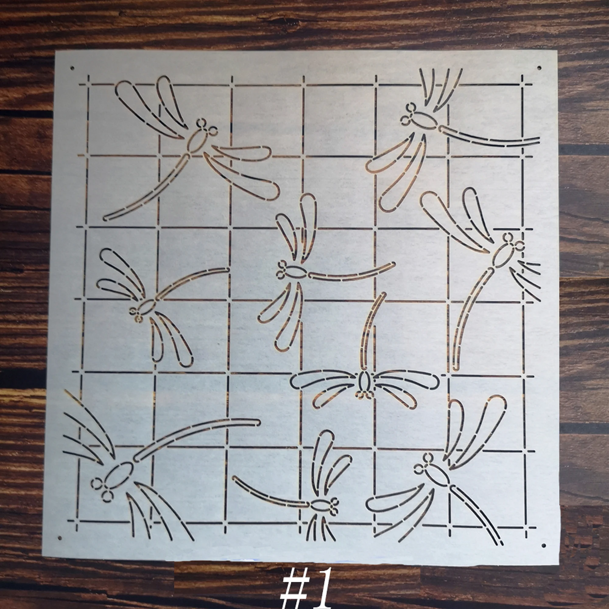 Sashiko Stencil Sashiko embroidery pattern Quilt stitch mold Dragonfly pattern tea coaster