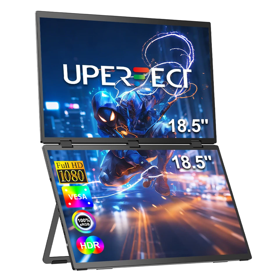 UPERFECT 18.5 Inch Dual Portable Monitor