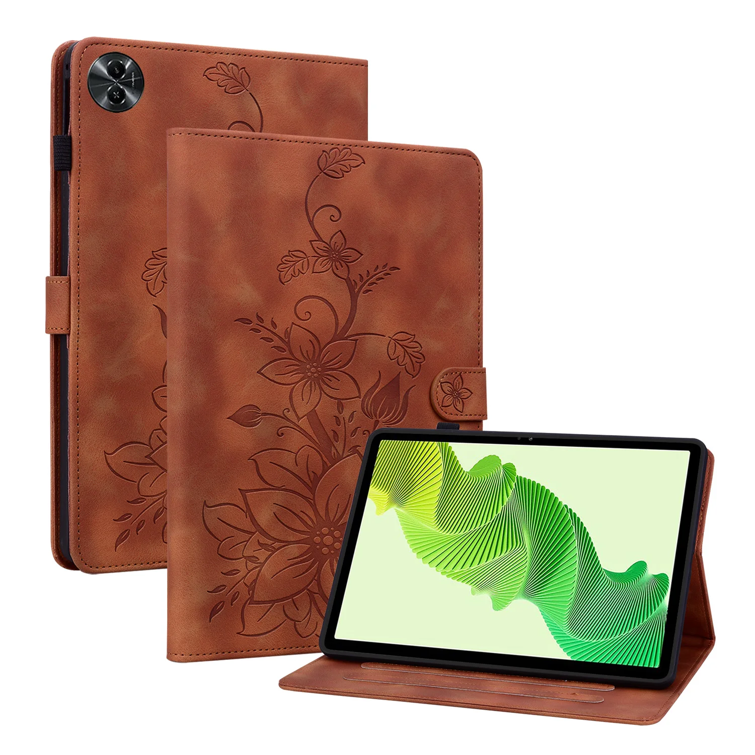Luxurious Leather Tablet Cover with Stylish Print Design