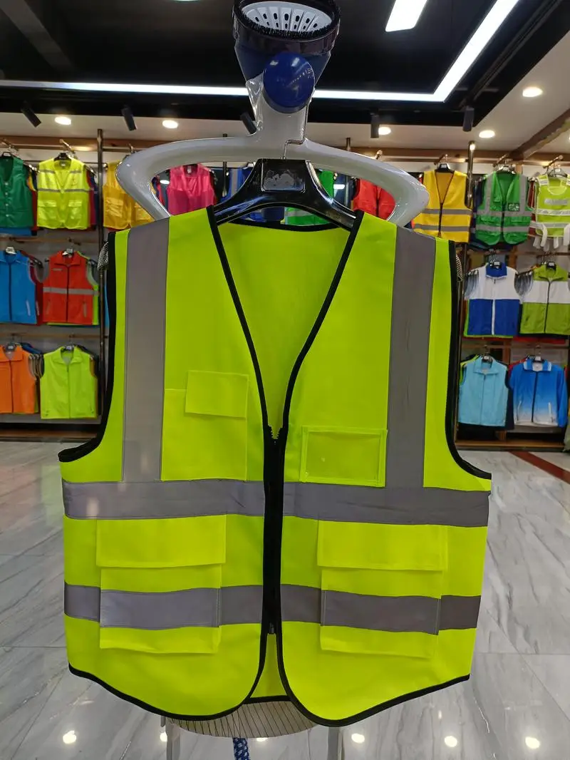 Free Size Breathable Construction Safety Protective Vest Road Traffic Warning Fluorescent Vest High Visibility Security Clothes