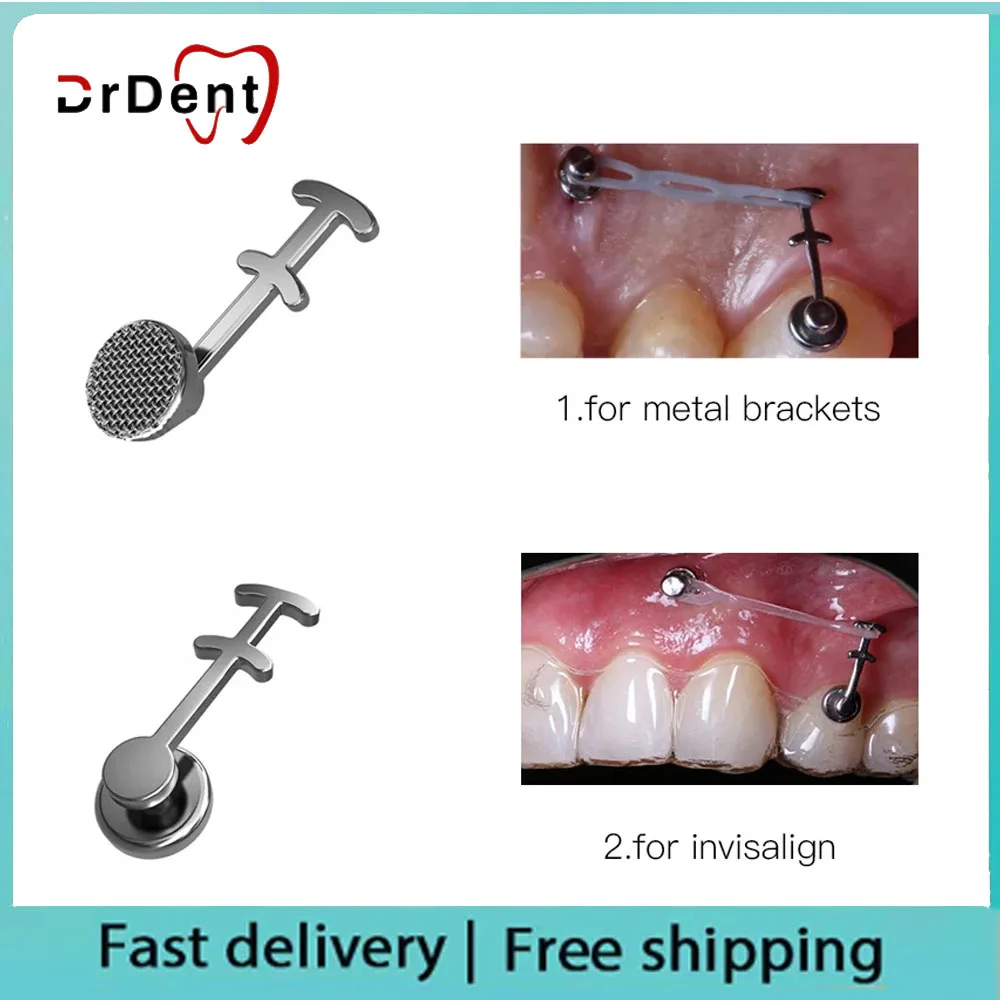 Dental 10Pcs Multi-Hook Bondable Bracci Ortodontici Staffe Pulsanti Linguali Gancio Crimpabile Incollabile Per Invisalign