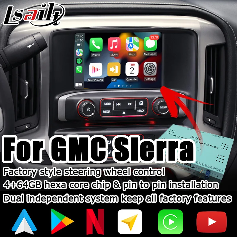 

Android / CP AA interface box for GMC Sierra 1500 2500 GPS navigation video interface Mylink intellilink CUE system by Lsailt