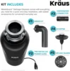 Continuous Feed Garbage Disposal with 3/4 HP Ultra-Quiet Motor for Kitchen Sinks with Power Cord and Flange Inc 3