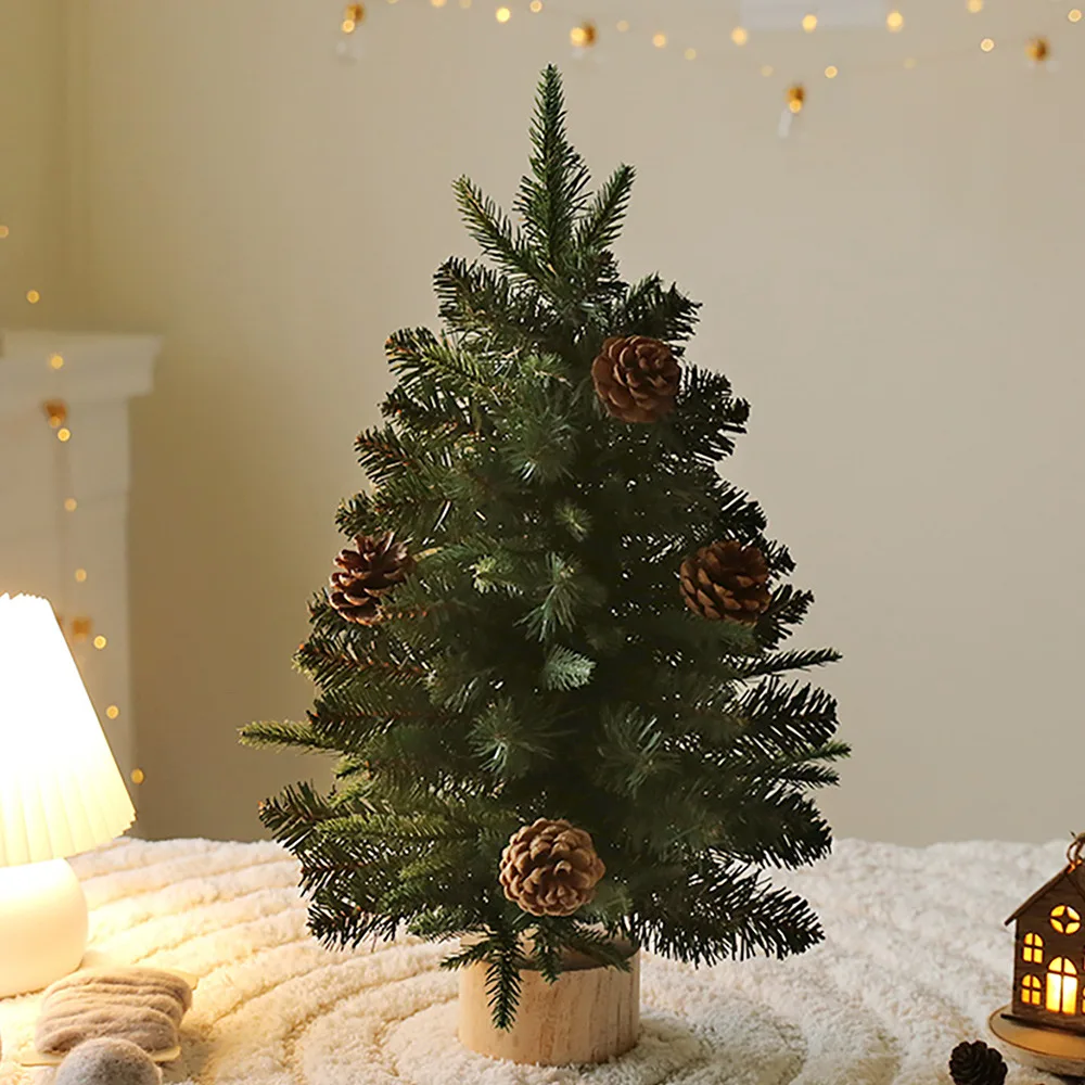 40/60Cm Kerstboom Desktop Mini Kerstbomen Voor Huisdecoratie Kinderen Diy Handwerk Nieuwjaar Kerst Ornament 2024