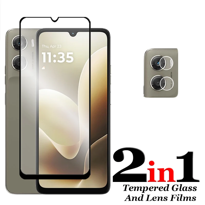 Premium 2.5D Full Cover Tempered Glass Screen Protector with Lens Film