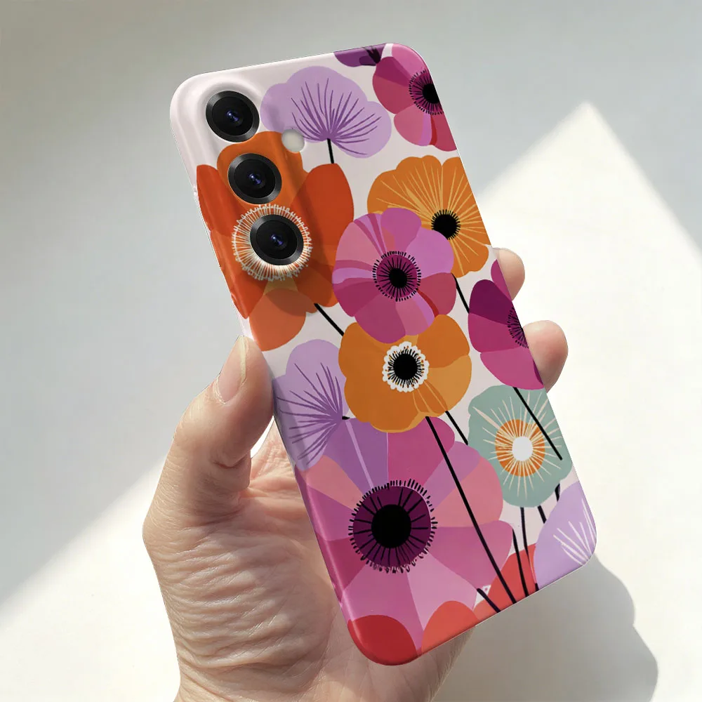 Modern Abstract Flower Pattern Hard PC Phone Case Cover