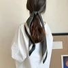 New Elegant Soft Satin Square Scarf For Women Stylish Round Ring Print Versatile Bandana Elegant Style Sunscreen Headscarf 4