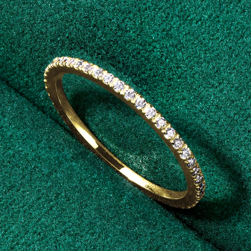 Thin Moissanite Wedding Band