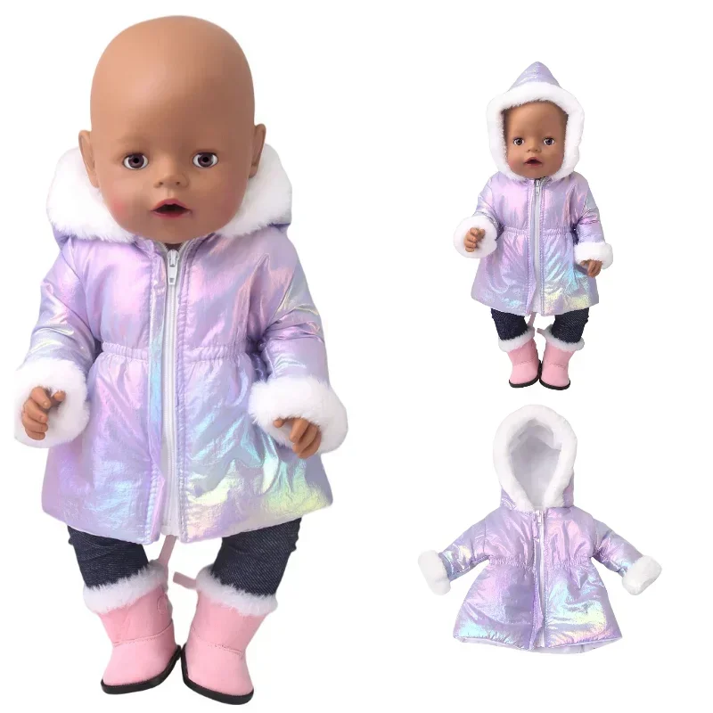 43cm Baby Doll Winter Pink Long Coat Clothing Accessories