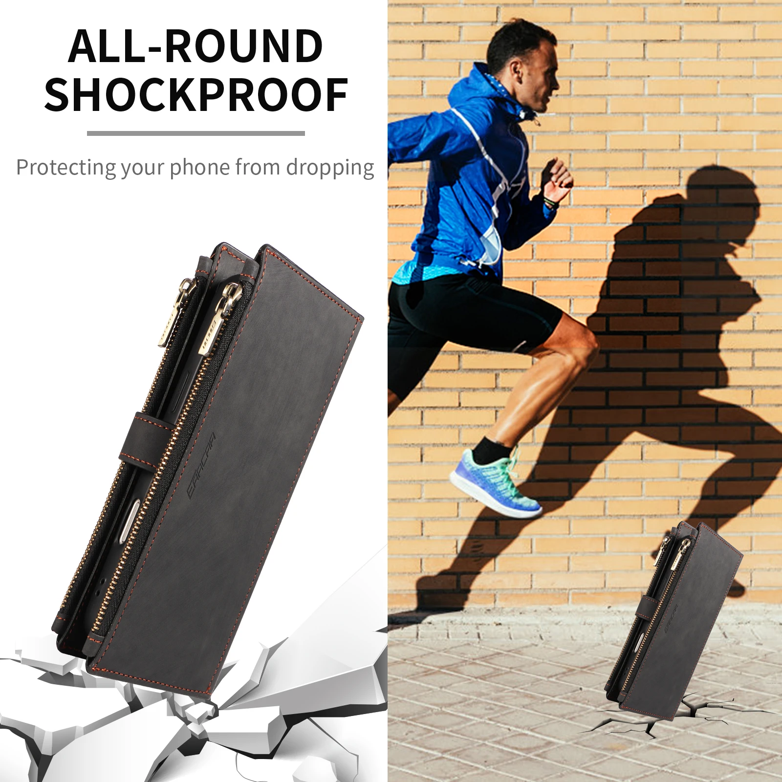 Stylish Faux Leather Wallet Phone Case with Lanyard - Shockproof and Elegant Design
