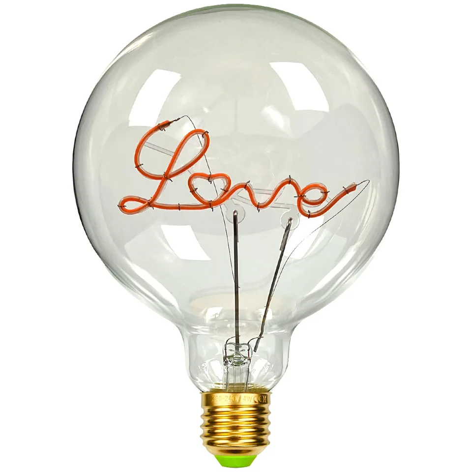 TIANFAN Apoule LED E27 Vintage à Intensité Variable Avec Ot Luineux à L’intérieur « Love