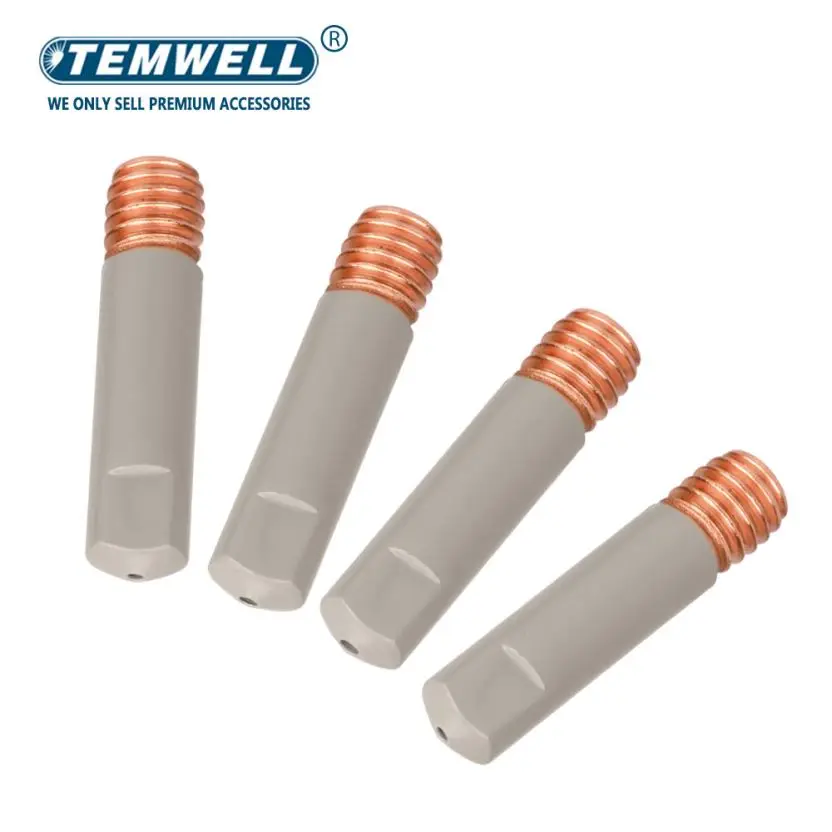 MB 15AK Welding Contact Tips new coating protect 25mm M6 Gas Nozzle Tip 0.8mm-1.2mm MIG Welding Torche Tool Parts 10pcs