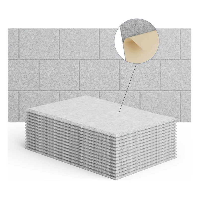 녹음 스튜디오용 자기 접착 흡음 패널, 어쿠스틱 벽 패널, 12x8x4 인치, 15 팩