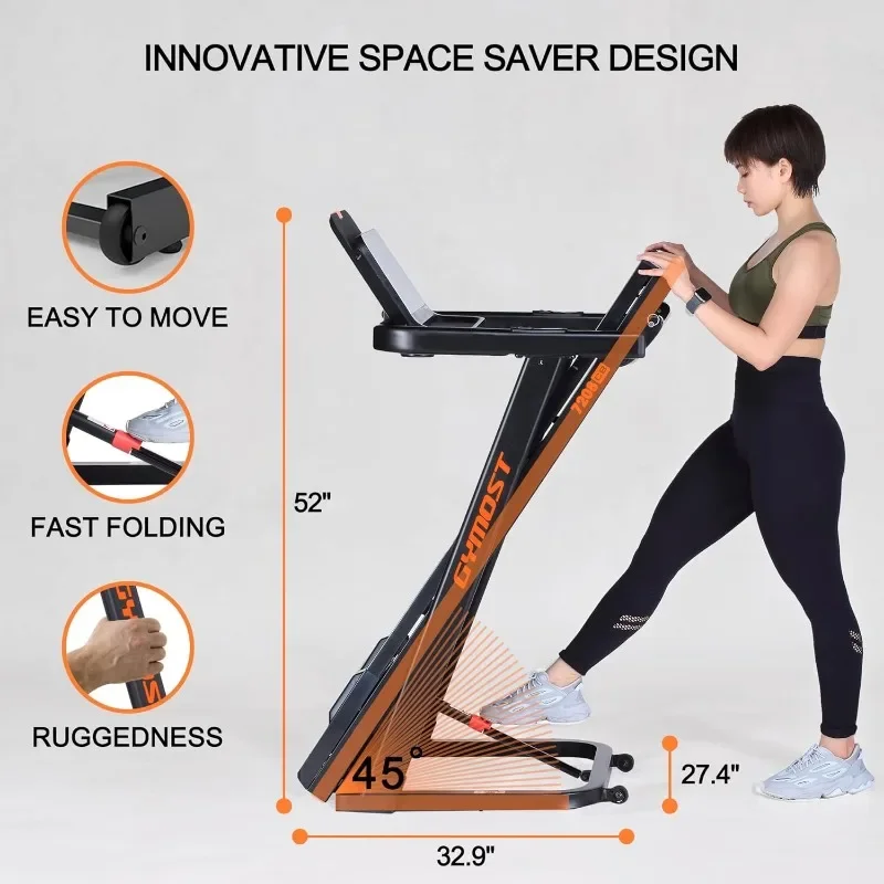 Treadmills for Home Folding Treadmill with LCD Display Incline Treadmill 300 350 LBS Weight Capacity for Walking and Running
