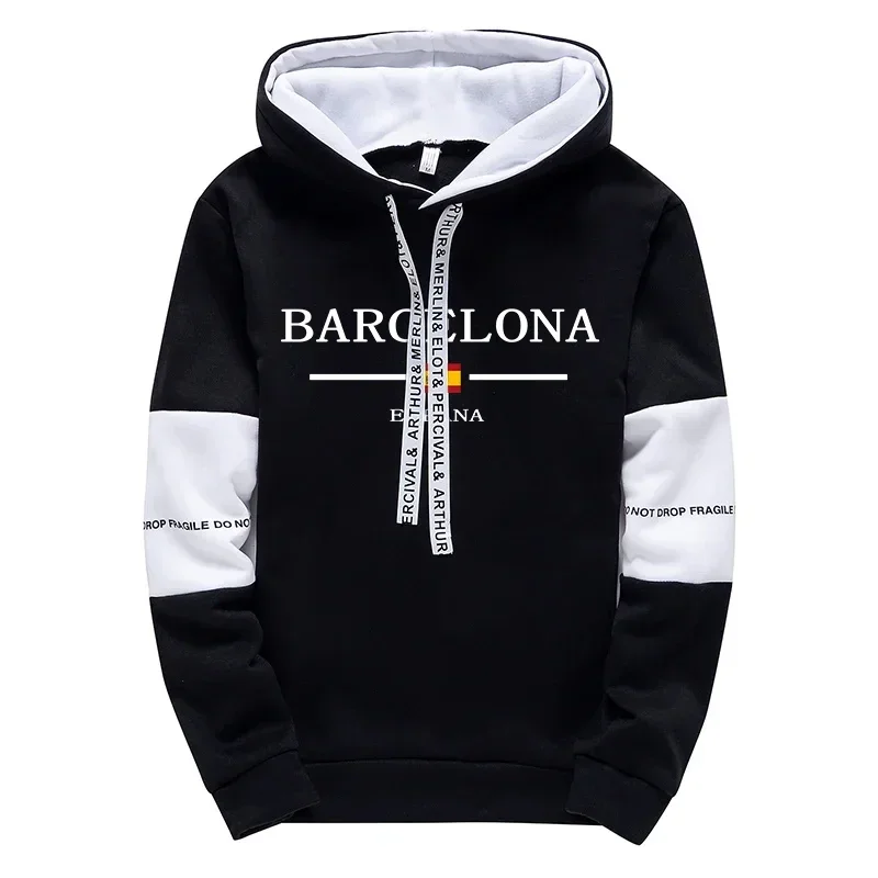 Barcelona Hoodies High Quality Male All Season Daily Casual Sports Hooded Sweatshirts Pullover 2025 Men's Clothes - 3