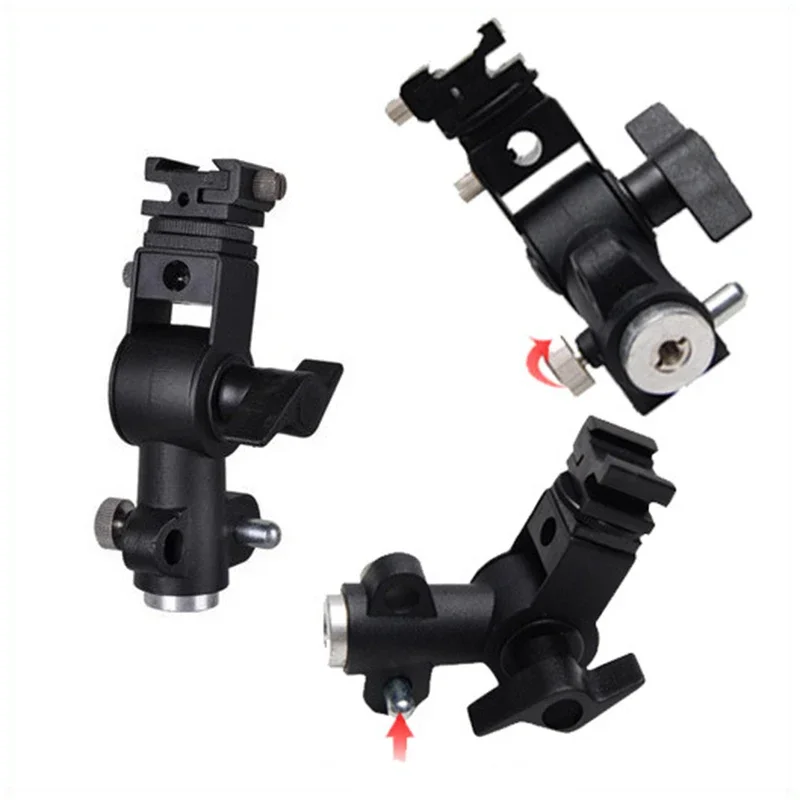 Type D Flash Hot Shoe Umbrella Holder Mount Bracket 1/4 "to 3/8" Screw Adapter for Camera Flash LED light Light stand