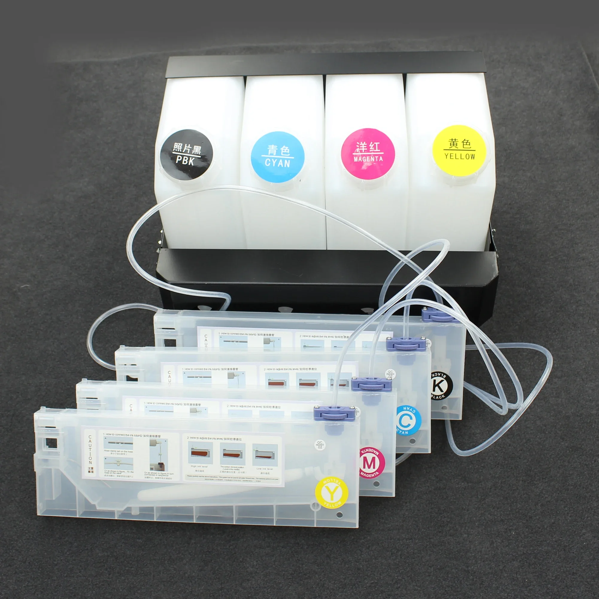 Roland/Mimaki/Mutoh 와이드 포맷 프린터용 CISS 벌크 잉크 시스템4색 벌크 잉크 시스템(탱크 4개+카트리지 4개)