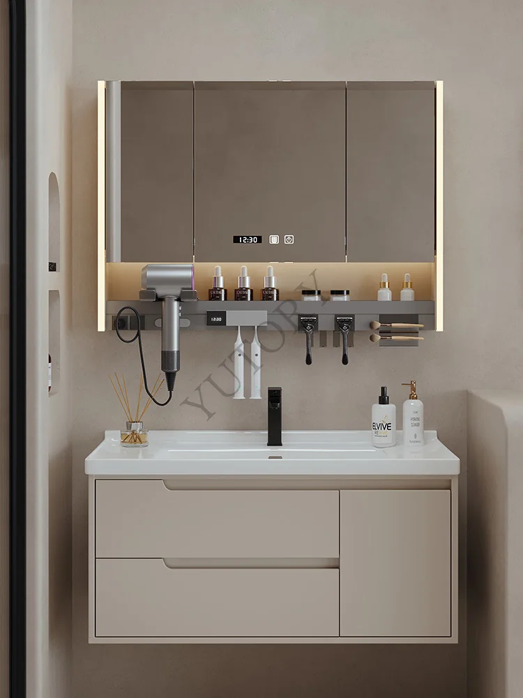 Multifunctional storage rack, smart mirror cabinet, ceramic integrated bathroom cabinet, toilet, hand wash basin