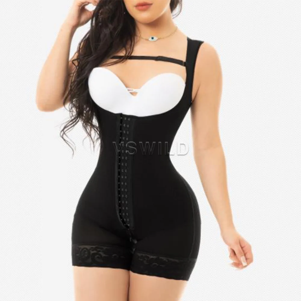 Open Breasted Sleeveless Bodysuit Sexy Slim Fitting Button Up Shapewear Corset Woman Waist Trainer solid color shapewear new breasted one piece shapewear high compression faja bra waist trainer 2021