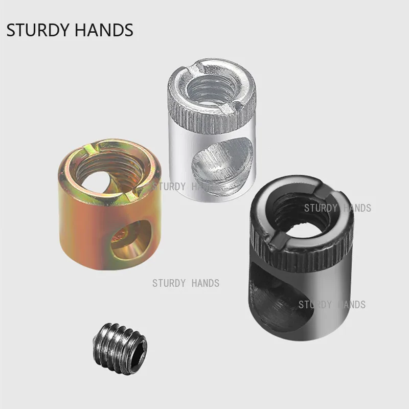 Thickened Four-in-one Furniture Fastener Dowel Connector Cam Lock Connecting Screw Wardrobe Link Fixer Hardware Fasteners 20set