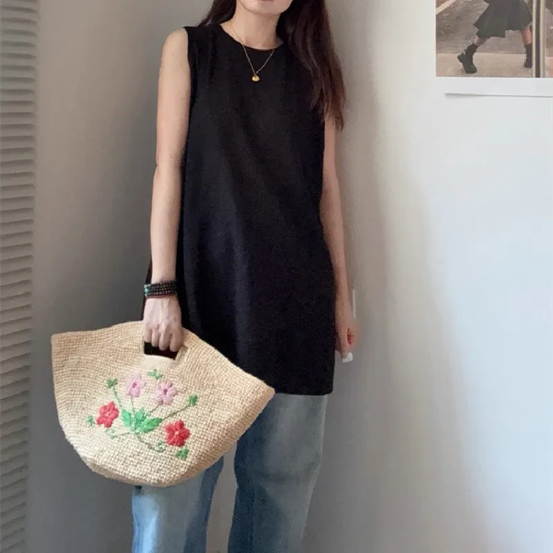 Hand-woven Women's Shoulder Handbag Bohemian 2025 Summer Fashion Straw Beach Tote Bag Travel Shopper Weaving Shopping Bags