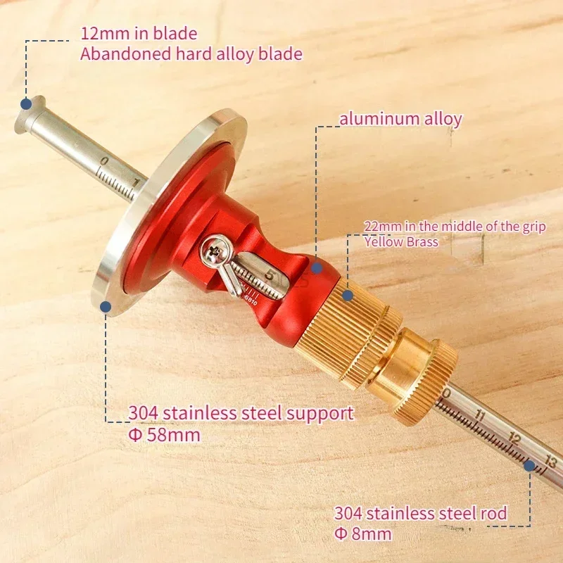 

European Parallel Marking Gauge Woodworking Marking Tool Fine Tuned Alloy Blade Drawing Straight Line Gauge and Dept Manual Tool