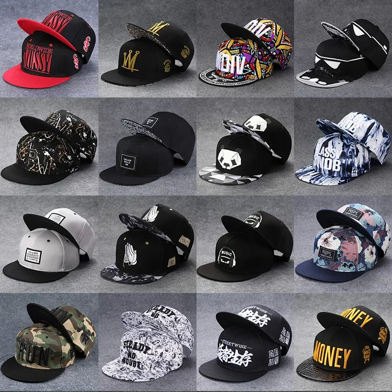 Cappello Da Baseball Rap OTF Hip Hop – Tesa Piatta Con Distintivo Metallico Dorato E Cristalli – Streetwear Uomo Regolabile