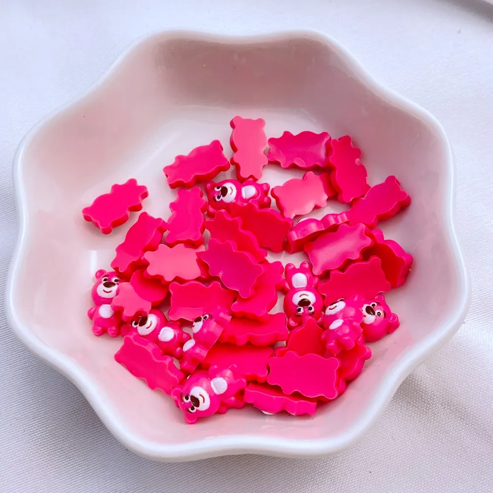 Resin Jewelry Accessories 50Pcs New Cute Mini 6*11mm Resin Little Bear Series Flatback Ornament Jewelry Making Manicure Hairwear Accessories