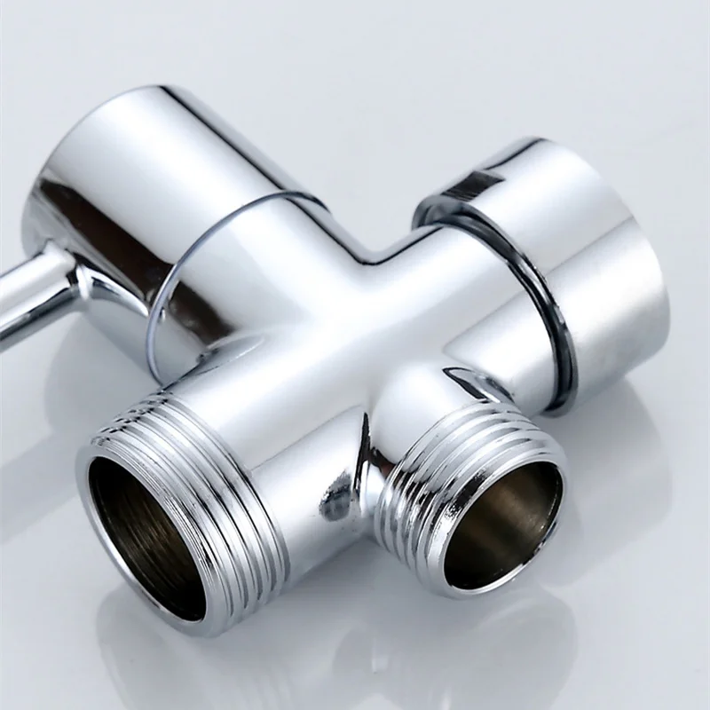 Brass Shower Head Diverter Valve 3 way Water Separator Adjustable Shower Head Tee Adapter