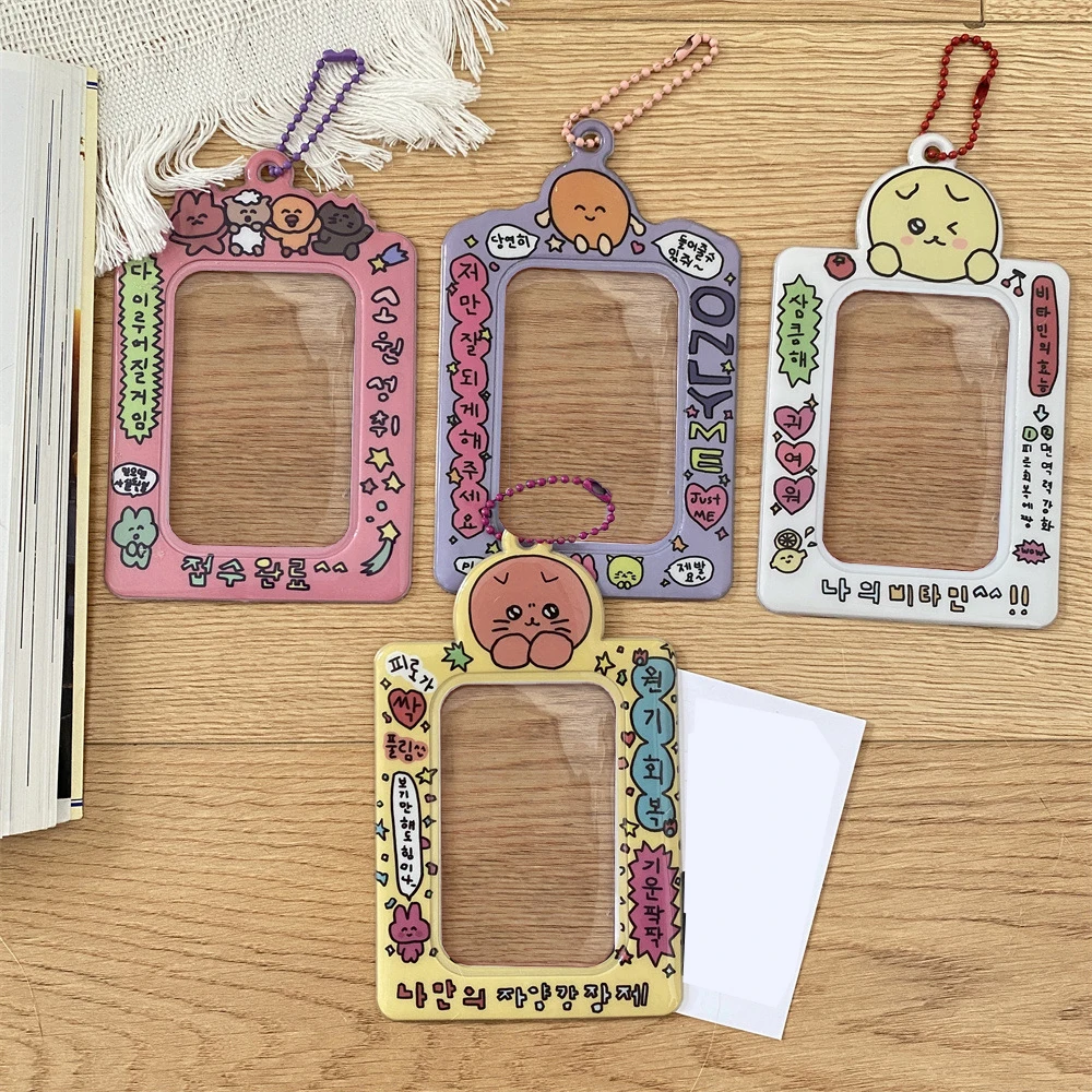 

Фоторамка Goo держатель для карт Idol Photo Sleeve Photo Pocket Photocards Protector Idol Photo Display Keychain INS PVC Cartoon