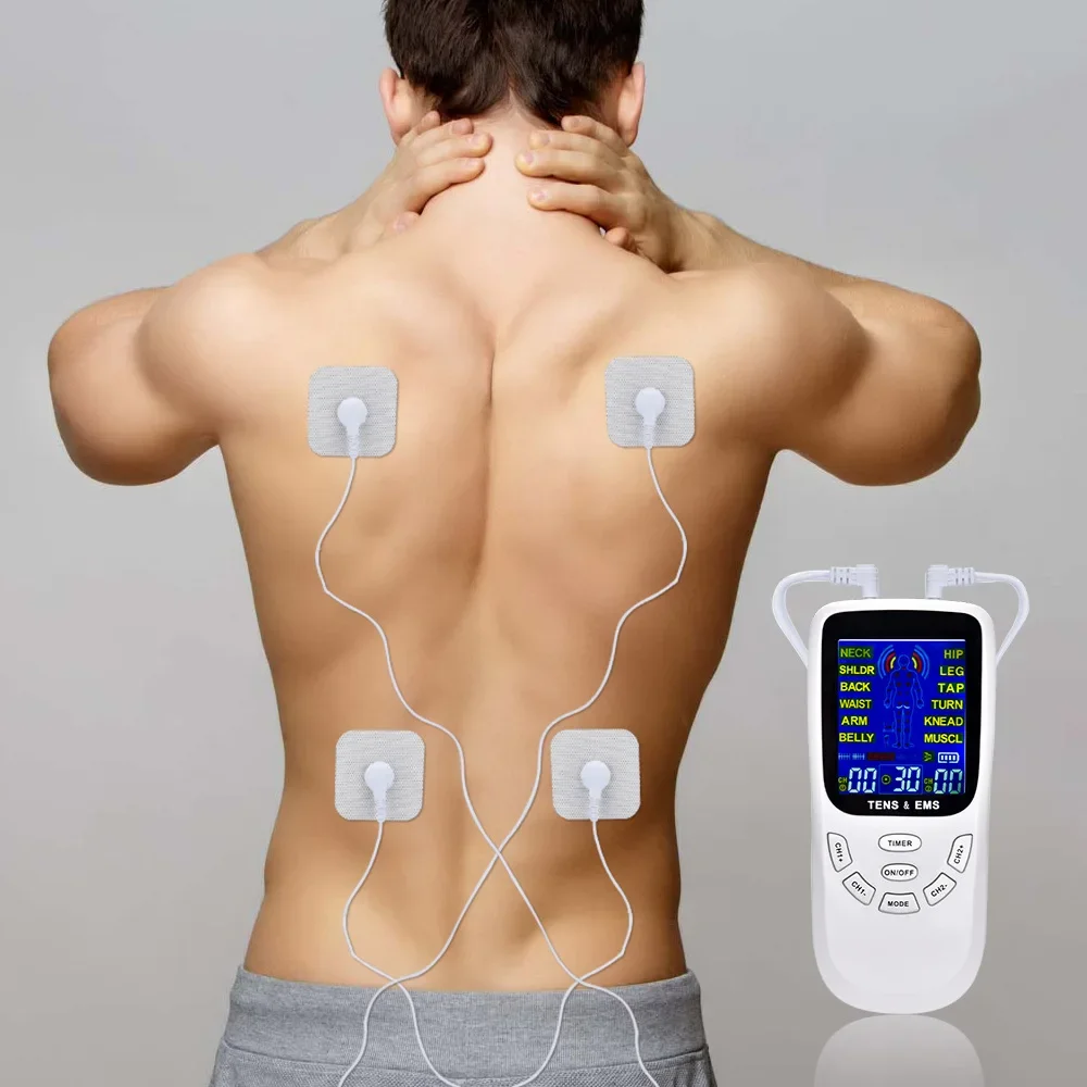 Electric Tens Muscle Stimulator 12-Mode EMS Acupuncture Face Body Massager Digital Therapy Herald Massage Body Electrostimulator