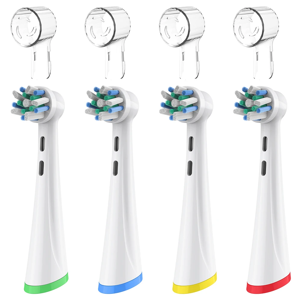 교체용 브러시 헤드 4개 및 칫솔 헤드 방진 커버 4개, 오랄비 iO 2/3/4/5/6..