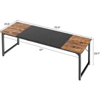 70 in Computer Desk with Storage, Work Desk for Home Office, Long Simple Desk, Large Legroom, Metal Frame, Writing Desk 2