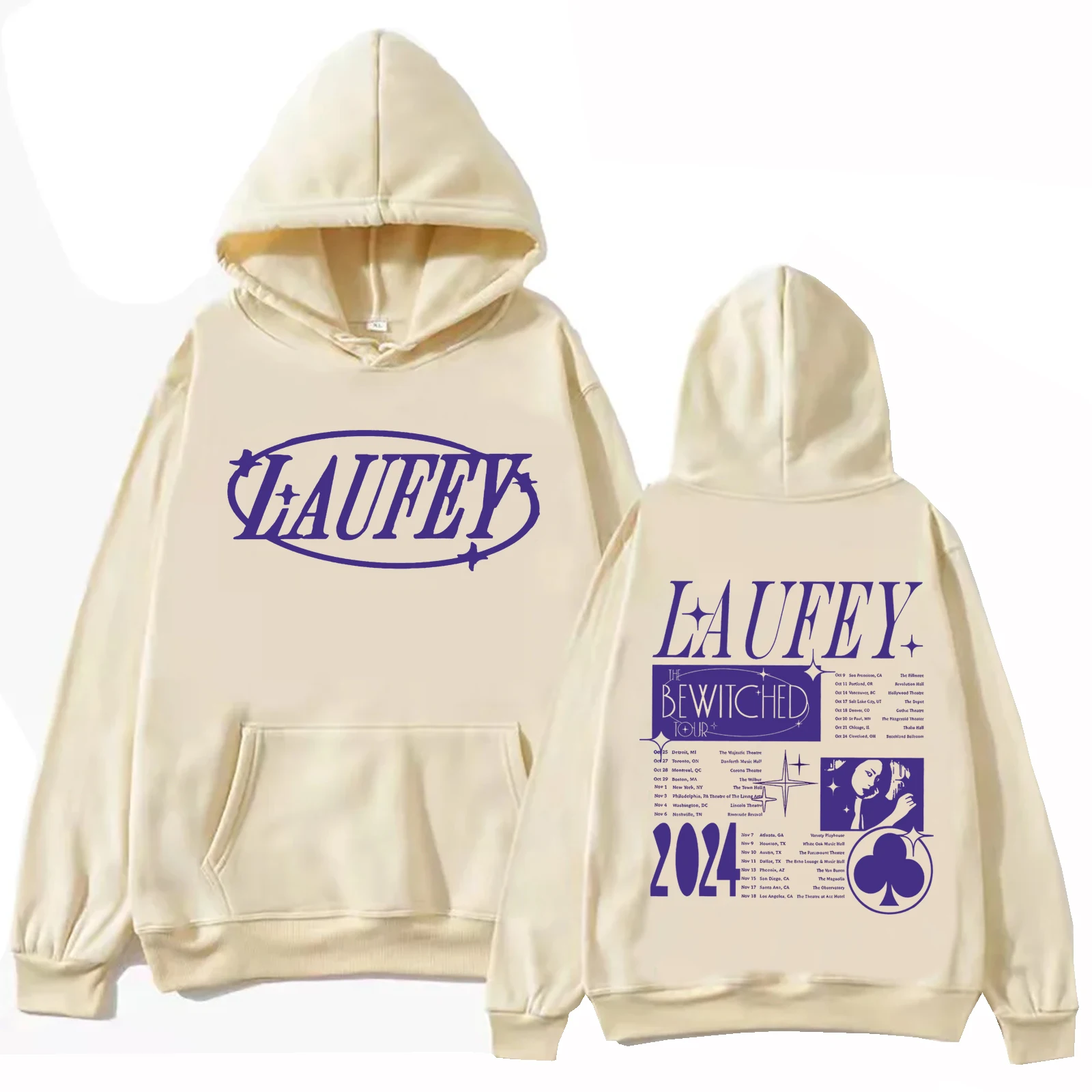 2024 Laufey Tour Hoodie Harajuku Hip Hop Hooded Pullover Man Woman Sweatshirt Autumn Winter Long Sleeves Casual Loose Streetwear 6