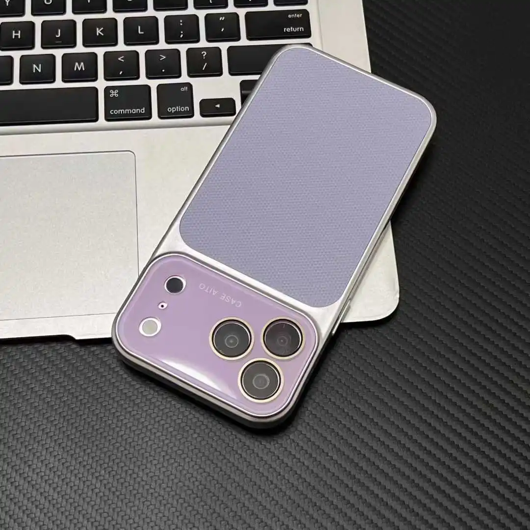 Sleek Punctate Texture Large Window Phone Case with Frosted Crystal Silvery Bumper and Non-Slip Grip