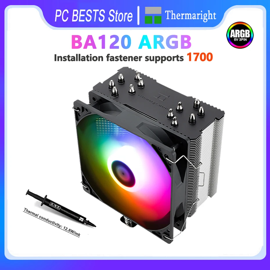 

Thermalright TL-BA120 ARGB Radiator CPU Air-cooled Cooler AGHP Anti-gravity 6 Heat Pipe Cooling Fan Intel LGA1700 115X 1200 AM4