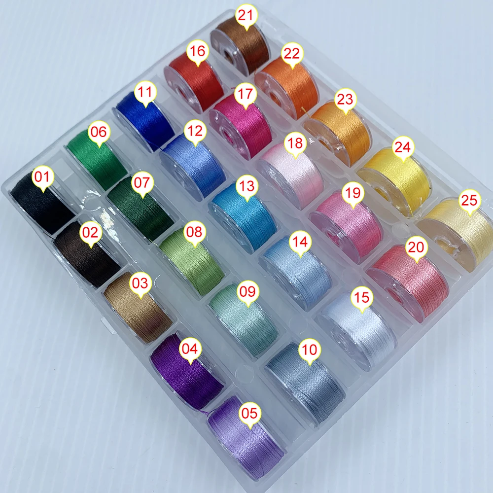 Description Picture 4 of itemRecommend 120d/2 Mercerized Embroidery Thread 25 Colors Glossy Ice Silk Thread Doll's Facial Features Embroidery Special Thread