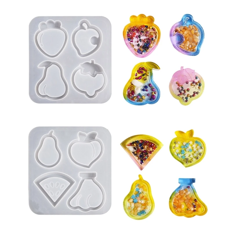 

E0BF Versatile Silicone Mold Fruit Pendant Mould Jewelry Accessory Making Mould