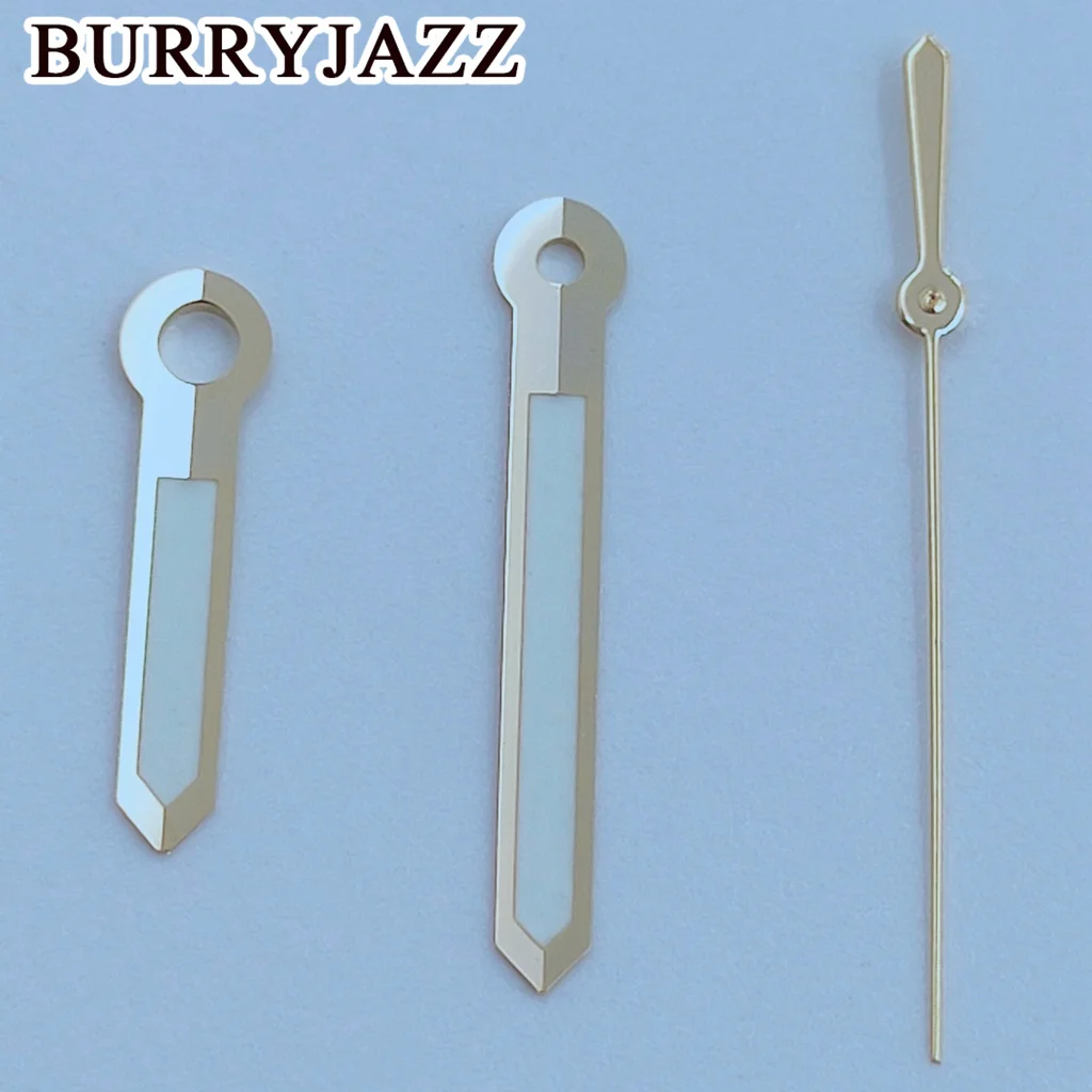 Burry jazz nh35 nh36 nh38 7 s26 7 s36 4 r35 4 r36 Uhrzeiger Silber Gold Roségold Pistolen zeiger grün leuchtend – Detail 14