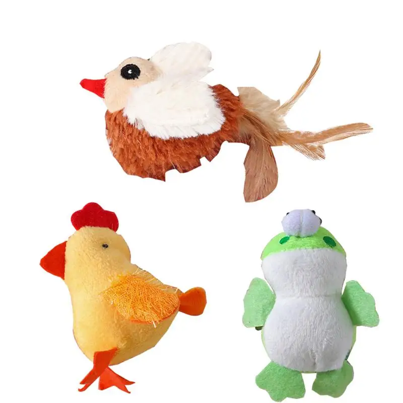 

Chirping Cat Toy Interactive Motion Sensor Realistic Catnip Toy Cute Plush Toys with Chicken Bird For Cat Kitten Pet supplies