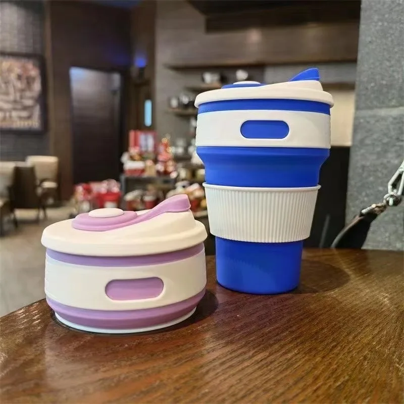 

Outdoor Portable Folding Water Cup 350ml High Temperature Resistant Telescopic Coffee Cup Tasse Pliable En Silicone Cup