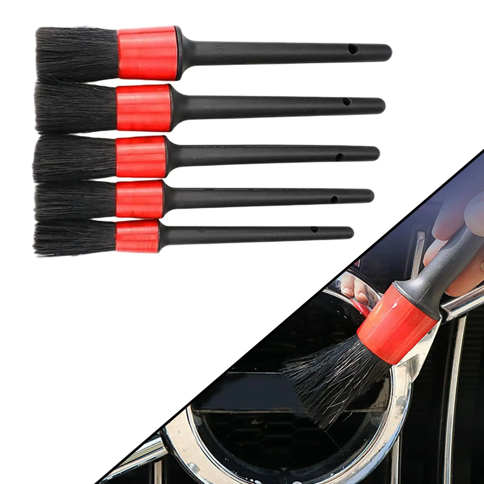 5 Pack Detailing Brush Set Tools Cleaner Vehicle Parts Auto Supplies for Wheel Brush interior y