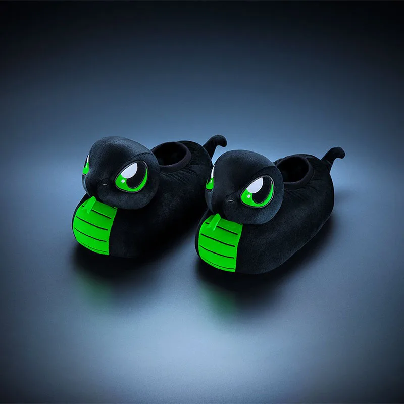 Razer Sneki Snek Chinelos de Pelúcia Interior Calçados Forro de Pelúcia Quente Sola Antiderrapante