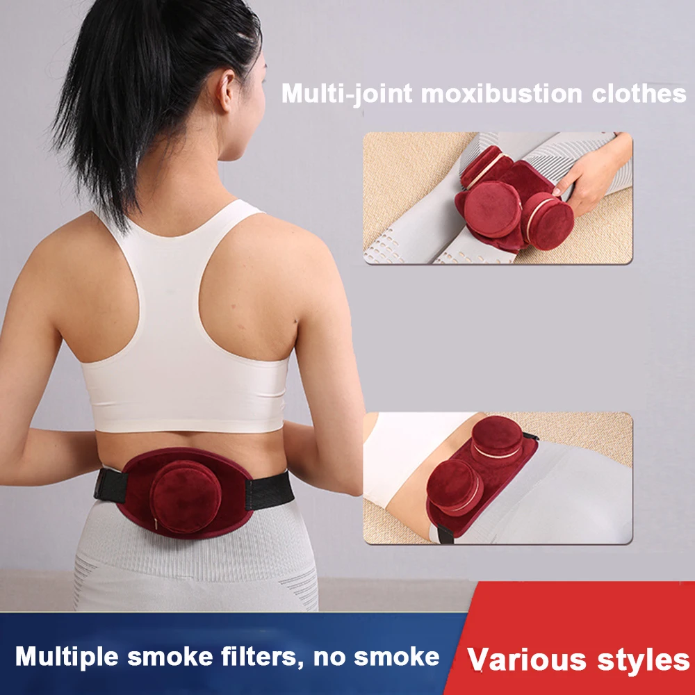 Skin-friendly flannel cover Smokeless Moxibustion Bag Burner Copper Box Warm Acupuncture Heating Therapy Body Acupoint Massage