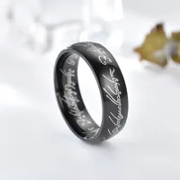 Bagues de mariage pour Couples, gravure Laser en acier inoxydable de 6MM, bijoux de film à la mode pour hommes et femmes, cadeaux, vente en gros 5