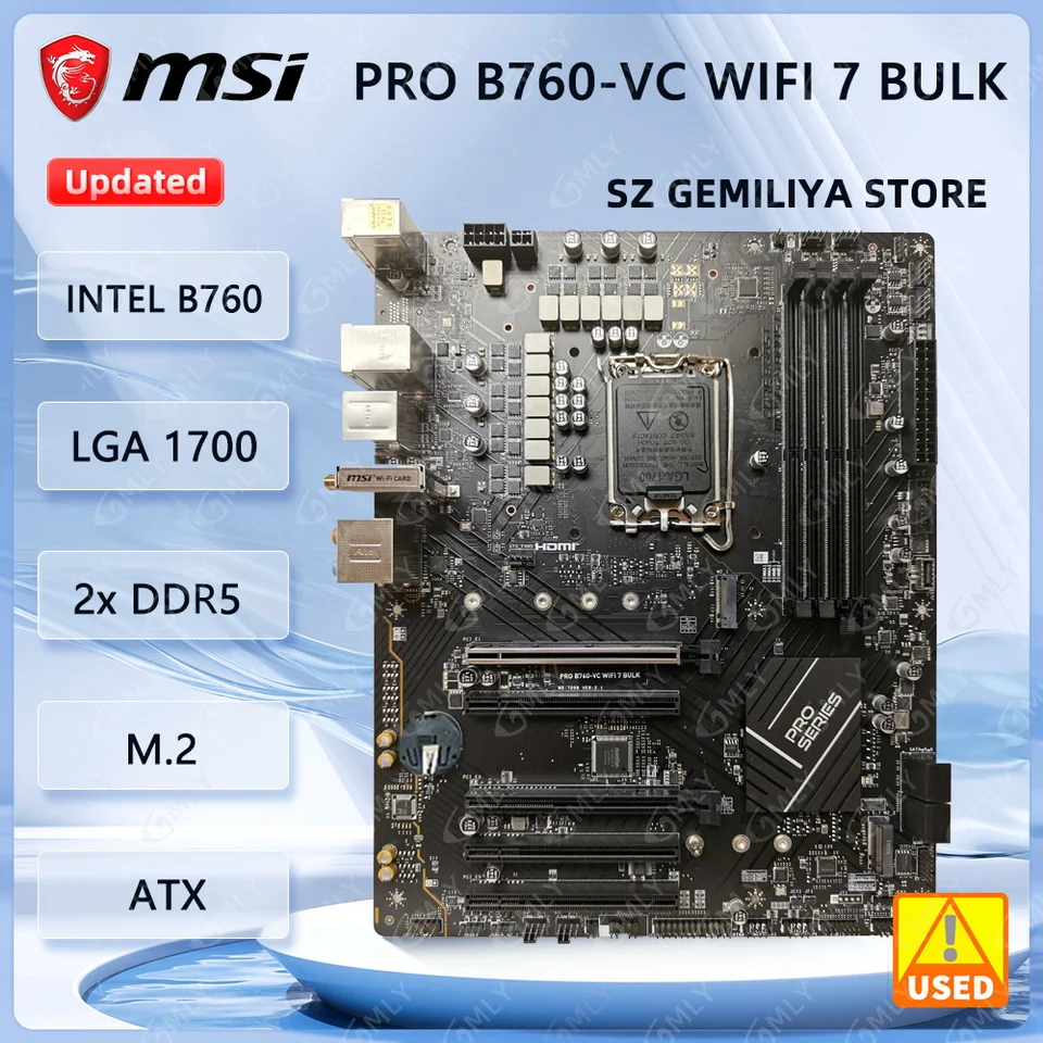 MSI PRO B760-VC WIFI 7 BULK Motherboard Intel B760 LGA1700 DDR5