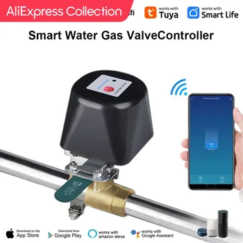AliExpress Collection Tuya 스마트 WiFi 가스 밸브, 수동 개방 밸브 조작기 제어, 홈 자동 차단 가스 컨트롤러, Alexa와 함께 작동