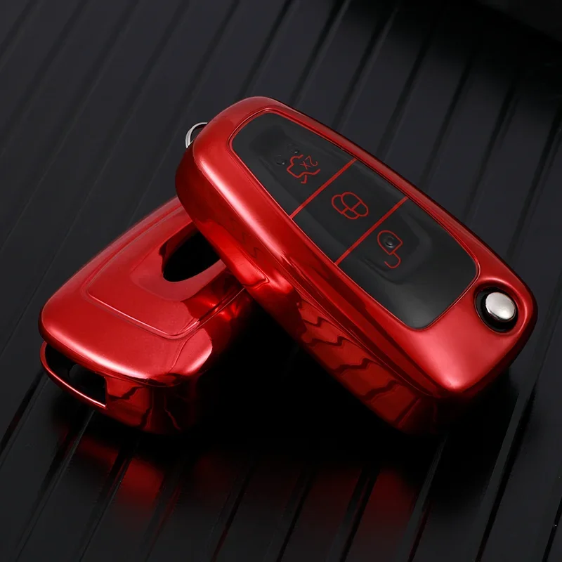 Car Folding Key Case Cover Bag Keychain for Ford Focus C-Max S-Max Galaxy Mondeo Ranger Transit Tourneo TPU Protector,key case,key case cover
